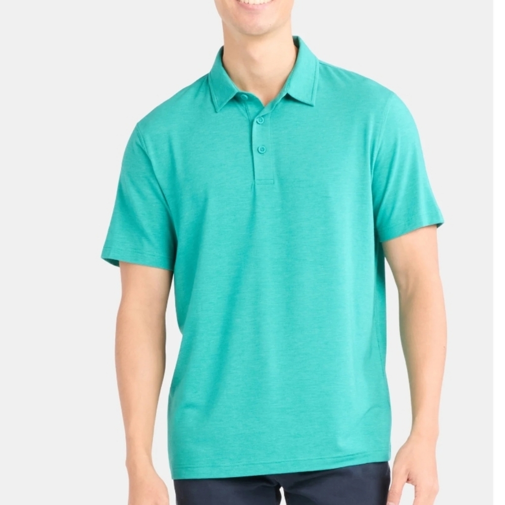 George Teal Poly Polo with Short Sleeves Size Medium NWT